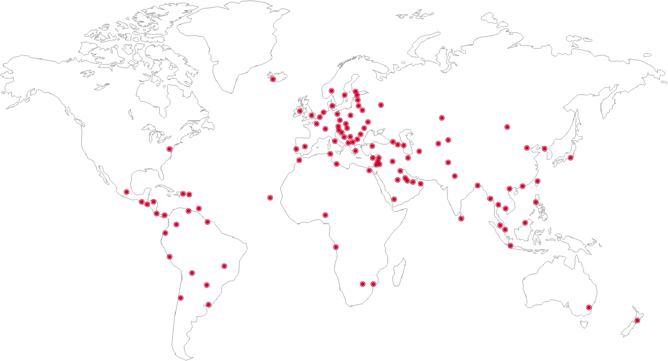 נוכחות עולמית - 116 מדינות • יותר מ -100 מיליון לקוחות • 23 מפעלים